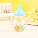 Babies Bloom Blue Round Shape Baby Shower Candy Box Bottle Favor (Set Of 6)