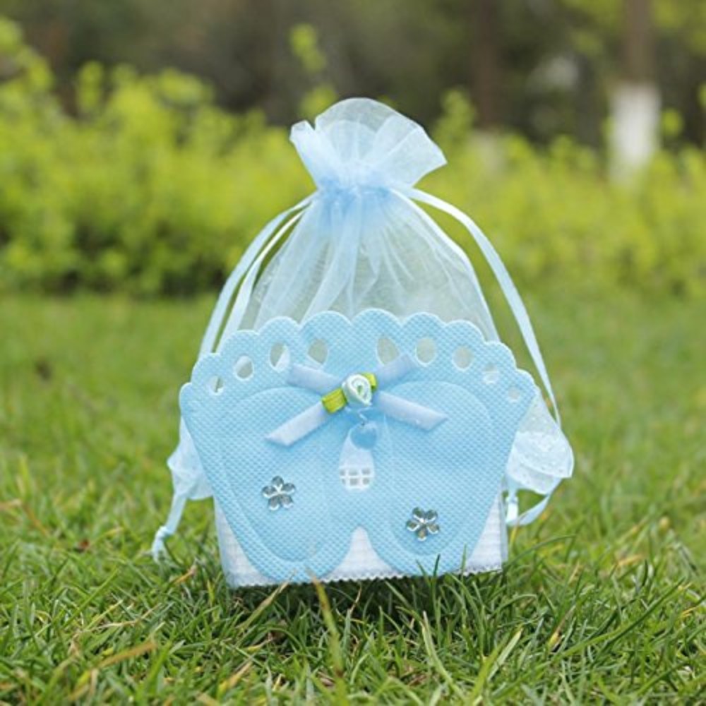 Babies Bloom Blue Baby Shower Gift Bag With Baby Feet As Decoration Set Of 12 Babies Bloom Store Baby Gifts Baby Products Online India Baby Online Shopping Baby Care Products