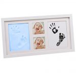 Babies Bloom Blue Baby Hand Footprint Picture Frame Kit For Boys And Girls Keepsake - Hand And Footprint Imprint Frame Kit