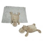 Babies Bloom Grey Hippo Shaped Pillow/Toy Cum Mink Blanket