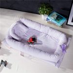 Babies Bloom Purple Foldable Portable Bed Child Bed Soft New-Born Baby Crib  (0-36M)