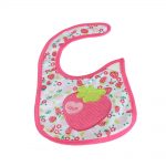 Babies Bloom Cotton Waterproof Saliva Bib - Strawberry Embroidery