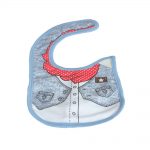 Babies Bloom Cotton Waterproof Saliva Bib - Blue Shirt Imprint