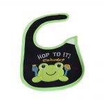 Babies Bloom Cotton Waterproof Saliva Bib - Green Hop To It