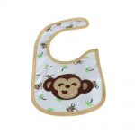 Babies Bloom Cotton Waterproof Saliva Bib - Monkey Print Bib