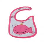 Babies Bloom Cotton Waterproof Saliva Bib - Pink Whale