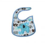 Babies Bloom Cotton Waterproof Saliva Bib - Elephant Family