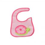 Babies Bloom Cotton Waterproof Saliva Bib - Pink Tortoise