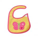 Babies Bloom Cotton Waterproof Saliva Bib - Pink/Yellow Butterfly