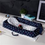 Babies Bloom Portable Captain Blue Print Folding Bed With High Quality Cotton (0-36 Months)