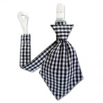 Babies Bloom Bold Black And White Check Necktie Pacifier Clip