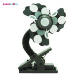 Babies Bloom Mini Laser Grey And White Clip-On Cooling Fan For Babies