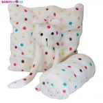 Babies Bloom Bear Coral Fleece Cuddle Set -(Toy Pillow/Blanket)