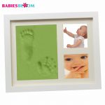 Babies Bloom Charming Baby Handprint And Footprint Kit Solid Wood Photo Frame - Green