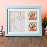 Babies Bloom Handprint And Footprint Kit Solid Wood Photo Frame (White Clay)