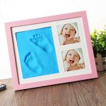 Babies Bloom Charming Baby Handprint And Footprint Kit Solid Wood Photo Frame