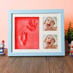 Babies Bloom Charming Baby Handprint And Footprint Kit Solid Wood Photo Frame - M9