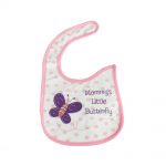 Babies Bloom Pink Mommy'S Little Butterfly Waterproof Saliva Bib