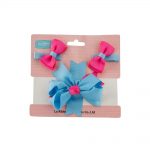 Babies Bloom Pink And Blue Fashion Hair Bow And Clip Set