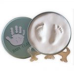 Babies Bloom Round Iron Box Baby Hand Foot Print Frame Baby Souvenir Gift - Hand And Footprint Imprint Frame Kit