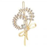 Babies Bloom Crystal Lily Flower Wedding Bridal Brooch For Women