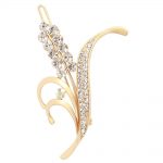 Babies Bloom Vintage Style Gold Leaf Shaped Brooch Pin