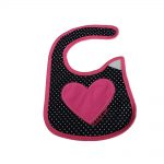 Babies Bloom Cotton Waterproof Saliva Bib - Pink And Black Polka Dot - Daddys Girl