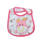 Babies Bloom Cotton Waterproof Saliva Bib - Pink Cow