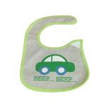 Babies Bloom Cotton Waterproof Saliva Bib - Green Beep