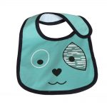 Babies Bloom Cotton Waterproof Saliva Bib - Blue Print