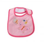 Babies Bloom Cotton Waterproof Saliva Bib - Pink Butterfly