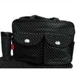 Babies Bloom Star Design Black 3Pcs Baby Diaper Nappy Changing Bag Set