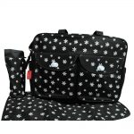 Babies Bloom Black Daisy Design 3Pcs Baby Diaper Nappy Changing Bag Set