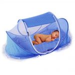 Babies Bloom Blue Portable Travel Baby Crib With Mosquito Net Padded Mattress N Pillow Tent/ Bed Shelter (0-36 Months Baby)