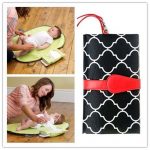 Babies Bloom Red/Black Waterproof Portable Changing Station Mommy Clutch