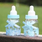 Babies Bloom Blue Baby Plastic Bottle Candy Favors (Set Of 12)