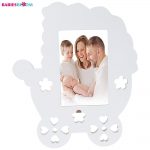 Babies Bloom Baby Pram Shaped White Chalkboard Photo Frame