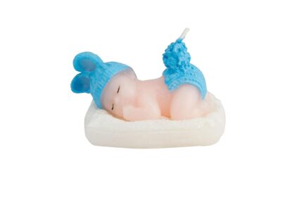 Babies Bloom Sleeping Baby Birthday Candle Favor, Blue (Set of 2) - Image 5
