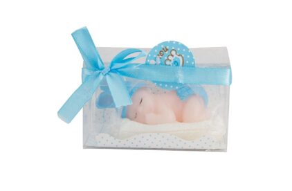 Babies Bloom Sleeping Baby Birthday Candle Favor, Blue (Set of 2) - Image 4