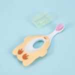 Babies Bloom Yellow Soft Anti-Slip Handle Cartoon Baby Silicone Toothbrush for New-Born(1-3 Years Old)