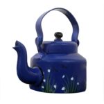 Babies Bloom Handpainted Decorative Aluminium Rajasthani Royal Design Tea Kettle for Home Decor , 1 L , 20 cm (Blue)