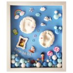 Babies Bloom DIY Baby Clay Handprint Footprint Memories Frame Gift Set Kit with LED Lights for New-born Baby Boys and Baby Girls