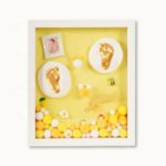 Babies Bloom DIY Baby Clay Handprint Footprint Ornament Yellow Keepsake  Kit,  Baby Shower Gift, Precious Moment for Newborn, Personalized Baby Prints (Yellow) with LED lights Image