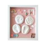 Babies Bloom DIY Baby Clay Handprint and Footprint Kit with LED Lights | Baby Shower Gift | Baby Welcoming | First Birthday Gift | Memorable Keepsake | New Parents Gift With LED Lights |Light Pink