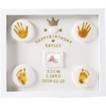Babies Bloom DIY White Baby Handprint Footprint Ornament Keepsake Kit, Baby Nursery Memory Art Kit, Xmas Gifts, Precious Moment for New-born, Baby Boy/Girl, Personalized Baby Prints (White) Image