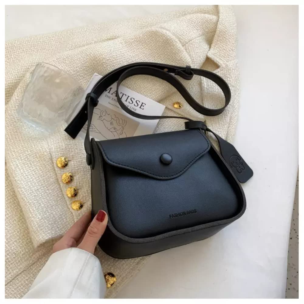 Women Handbag Lady Shoulder Bag Reusable Purse Solid Color with