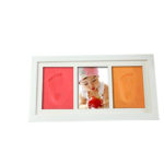 Babies Bloom Babies Bloom Baby Handprint and Footprint Makers Kit, Baby Keepsake Frame for Newborn Boys & Girls (Wooden Frame with Orange and Red Clay)