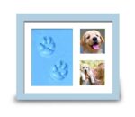 BABIES BLOOM Pet Pawprint Keepsake Kit with Clay Safe and Non-Toxic Perfect Memorial Gift for Pet Lovers (Blue Frame, Blue Clay)