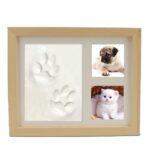 BABIES BLOOM Brown Pet Paw Imression Kit with Photo Frame Perfect Keepsake Picture Frame For Pet Lovers Pet Paw Print Impression Kit (White Clay)